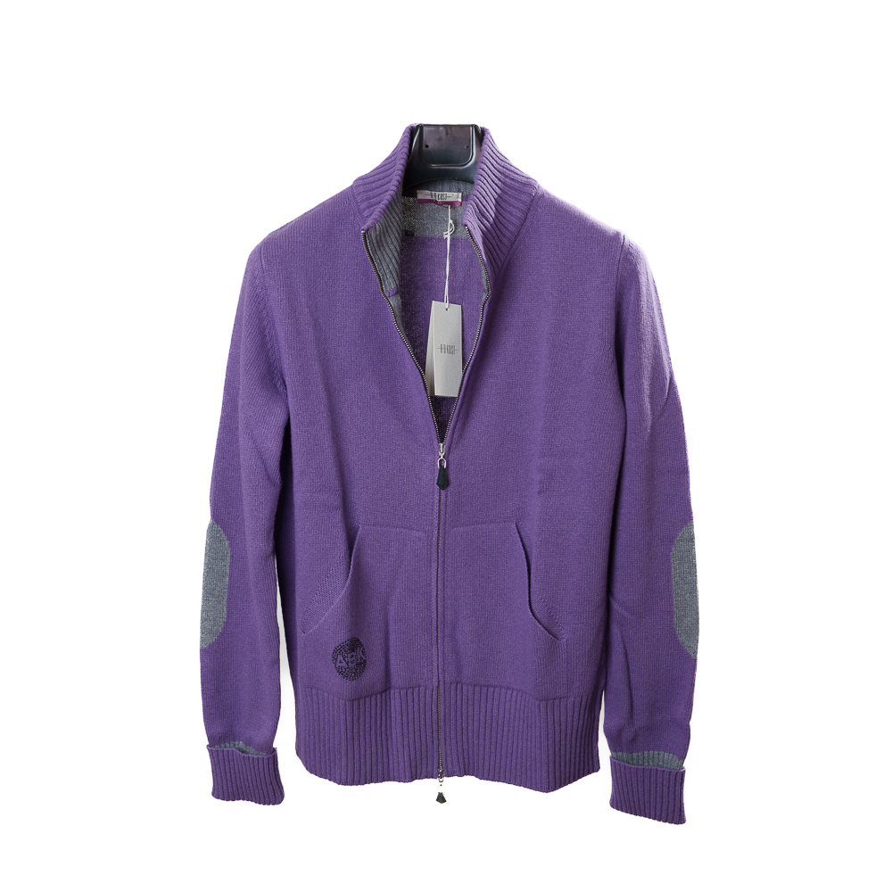 A-B-Kost cardigan con zip in misto lana vergine con strass e toppe - immagine 2