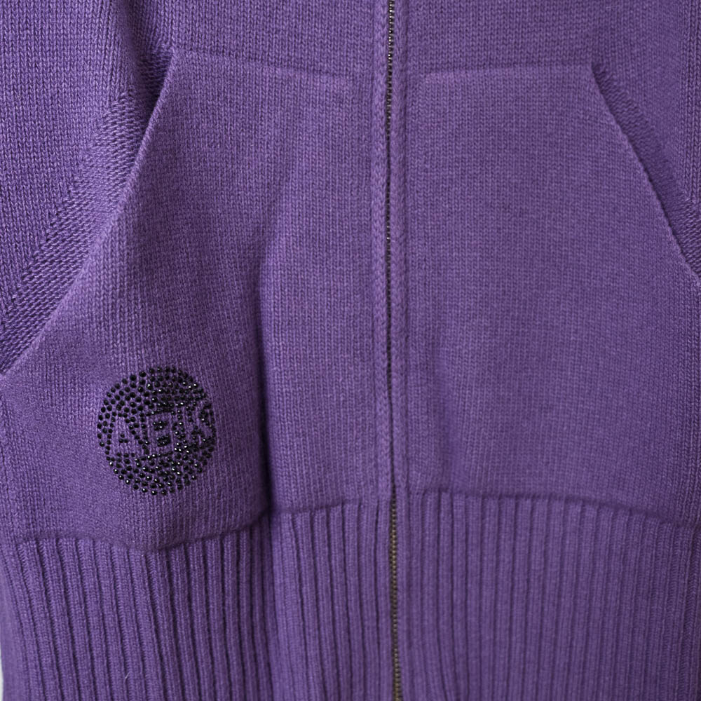 A-B-Kost cardigan con zip in misto lana vergine con strass e toppe - immagine 4