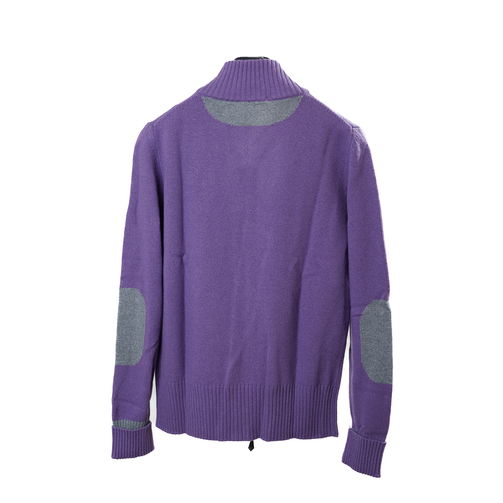 A-B-Kost cardigan con zip in misto lana vergine con strass e toppe - immagine 6