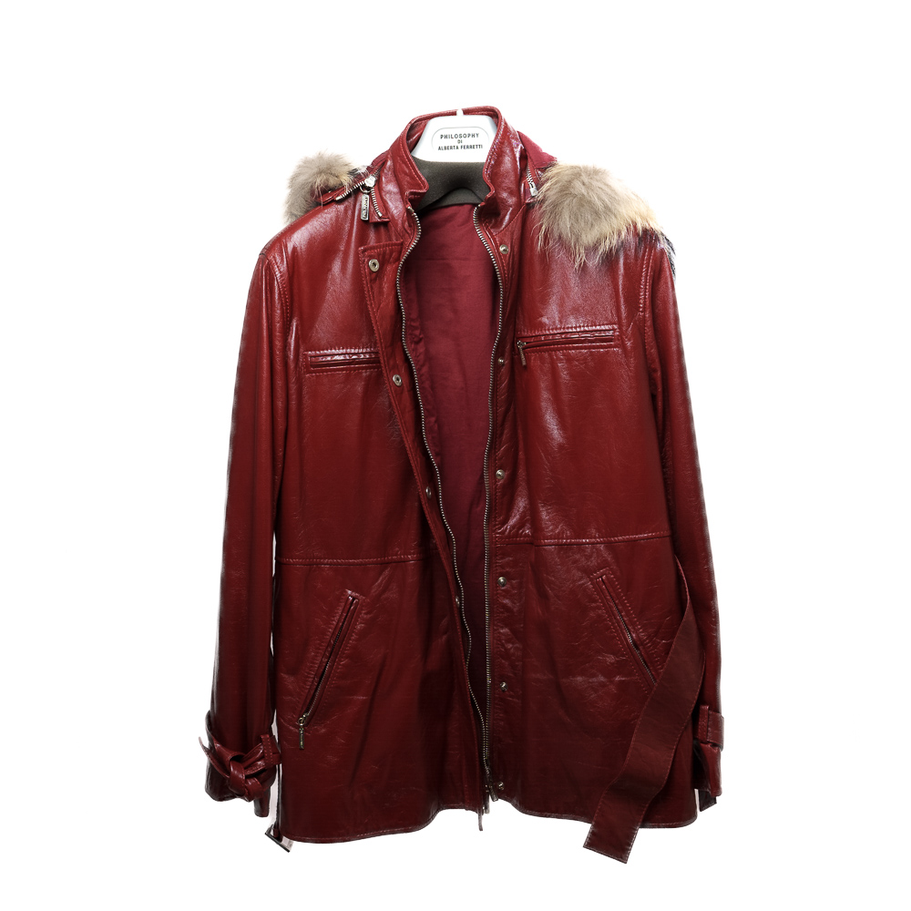 Alberta Ferretti Philosophy giubbotto con cappuccio in vera pelle - immagine 4
