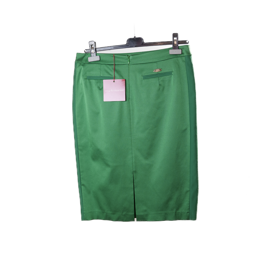 Angelo Marani gonna a tubino in misto cotone verde smeraldo - immagine 2