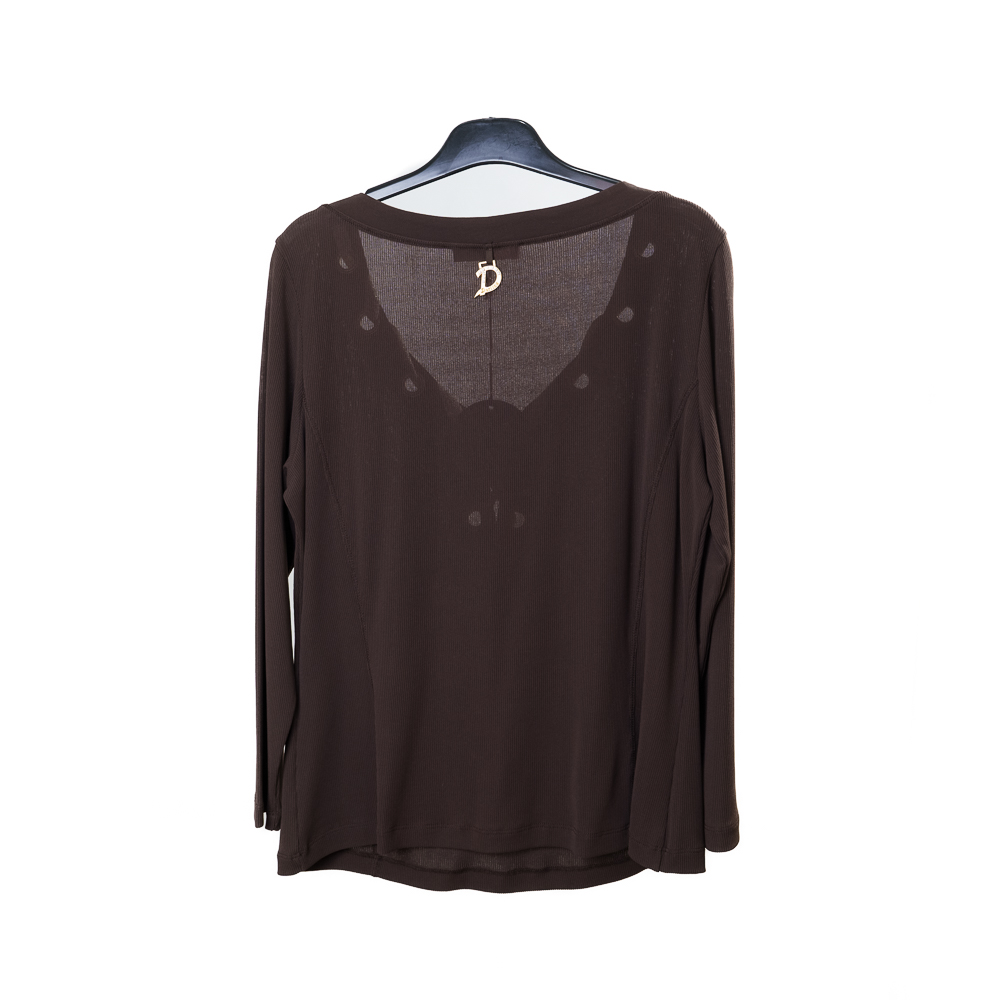 Maria Grazia Severi Darling maglia con scollo intrecciato e strass - immagine 2