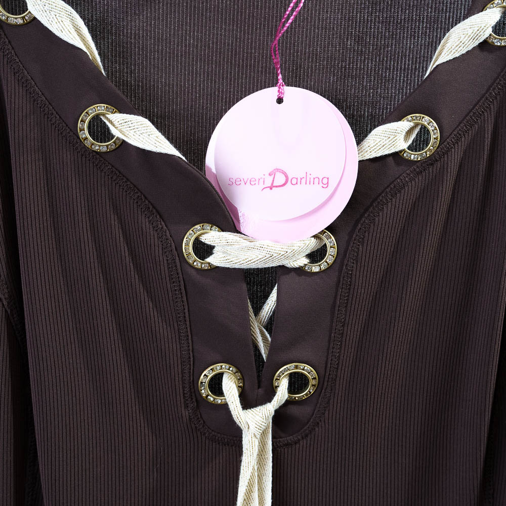 Maria Grazia Severi Darling maglia con scollo intrecciato e strass - immagine 4