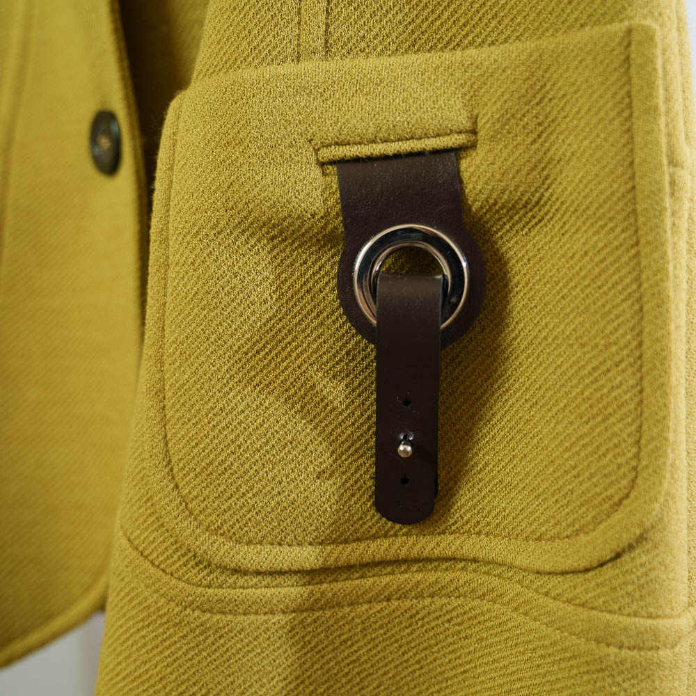 Joy Marly's giacca sartoriale giallo senape con dettaglio in pelle - immagine 4