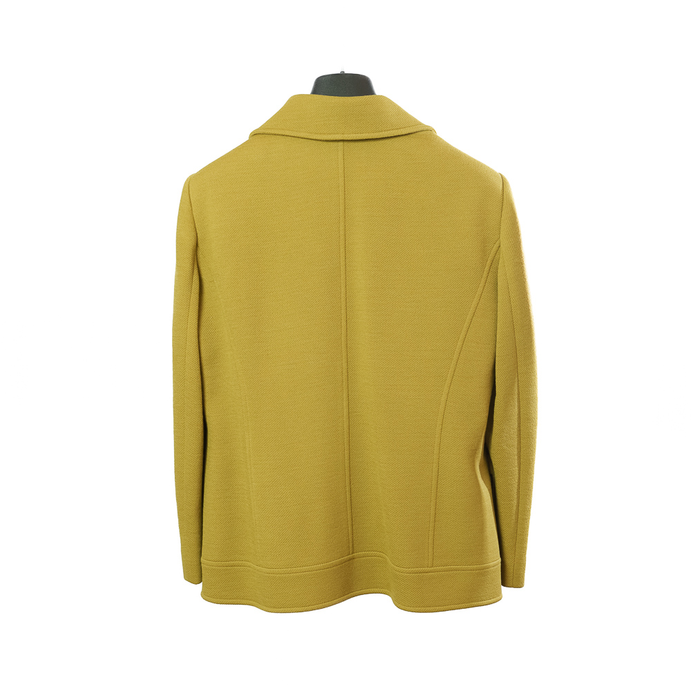 Joy Marly's giacca sartoriale giallo senape con dettaglio in pelle - immagine 5