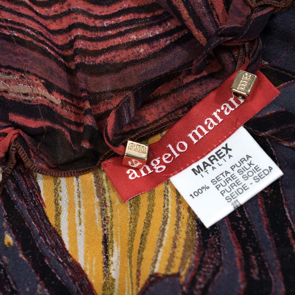 Angelo Marani sciarpa in pura seta effetto chiffon con stampa astratta - immagine 3