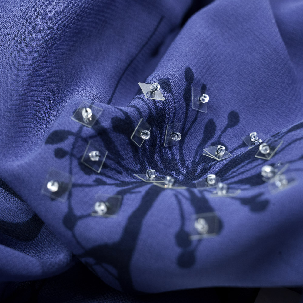 Pancaldi stola gioiello in pura seta con strass - immagine 3