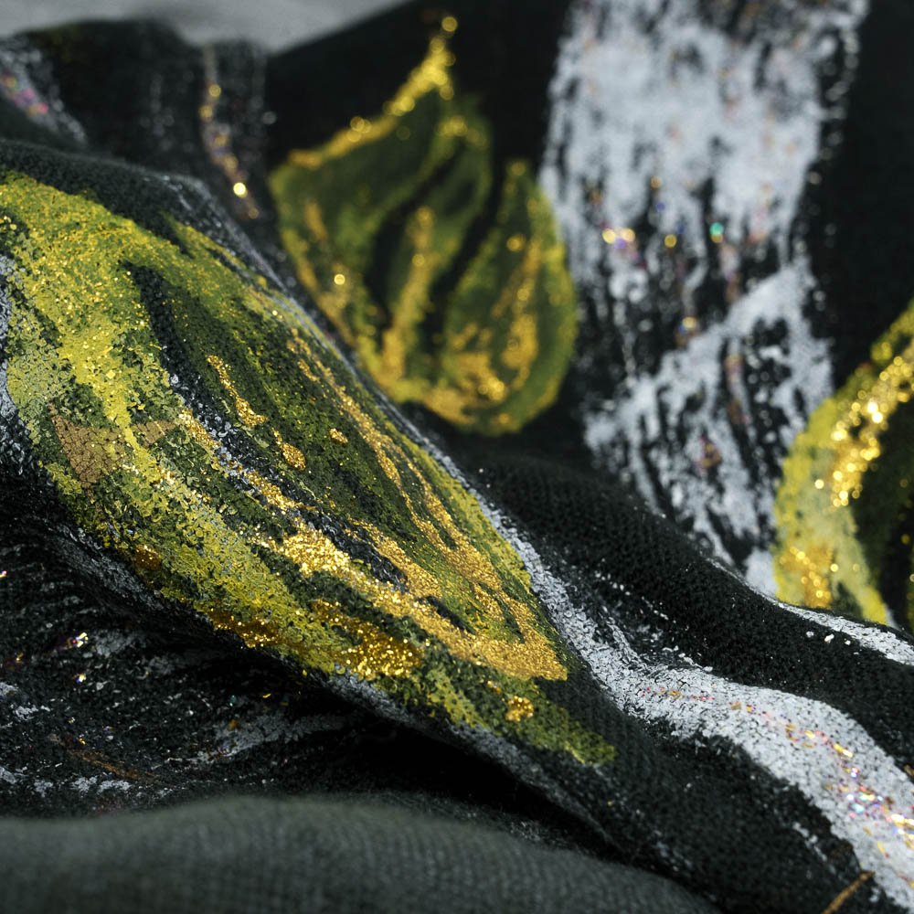Kenzo sciarpa in lana e cashmere con stampa artistica floreale - immagine 3
