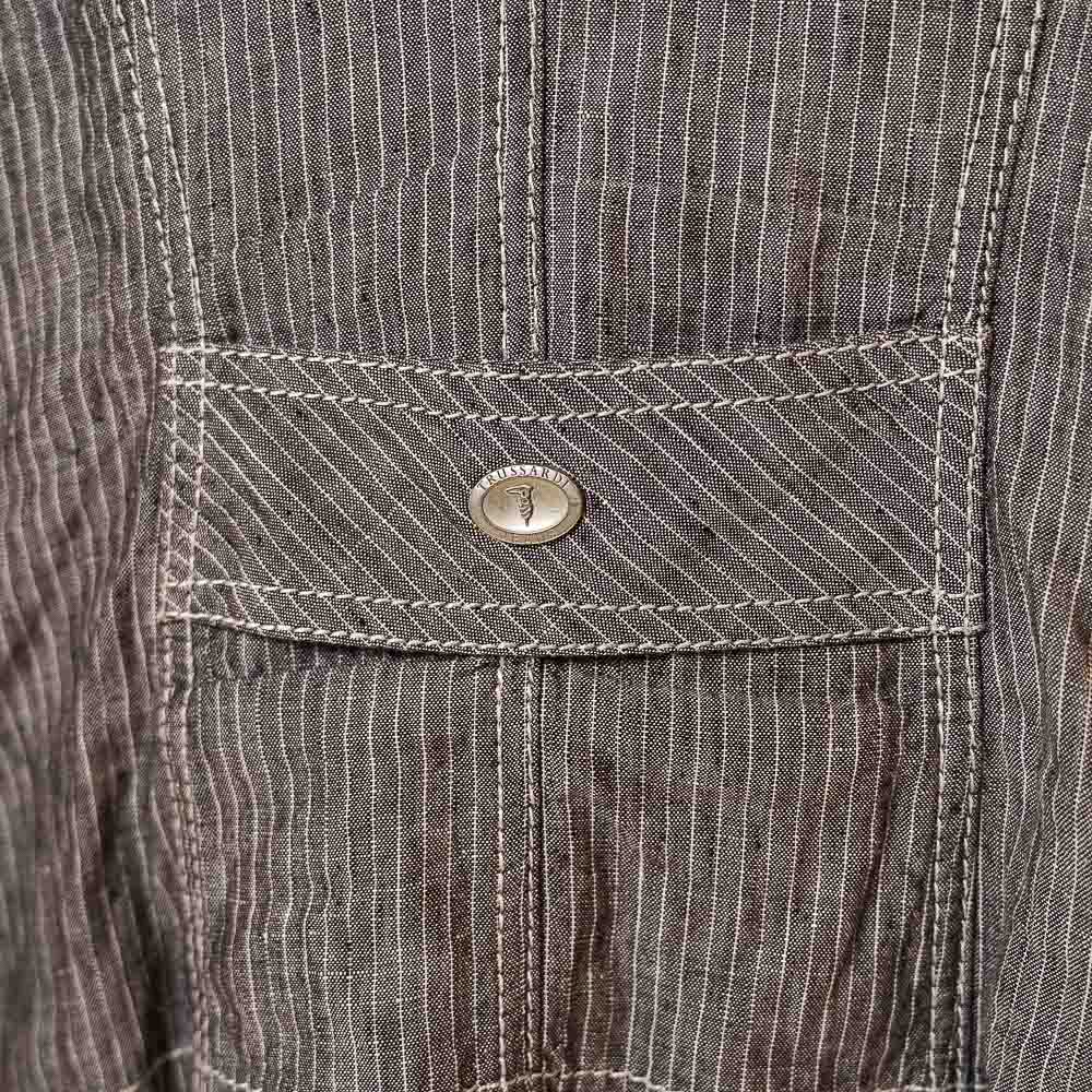 Trussardi Jeans completo in lino con microgessatura a contrasto - immagine 4