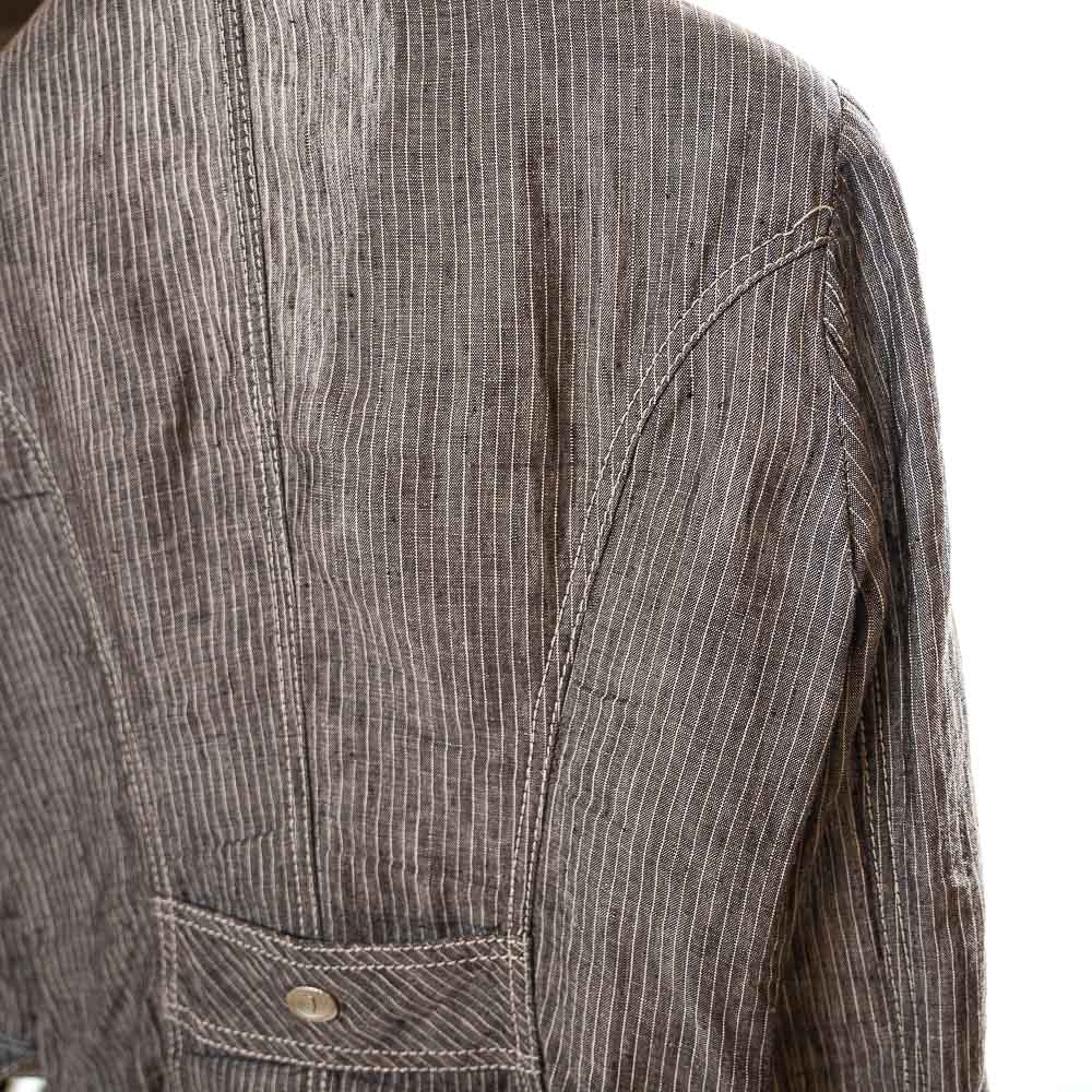Trussardi Jeans completo in lino con microgessatura a contrasto - immagine 5